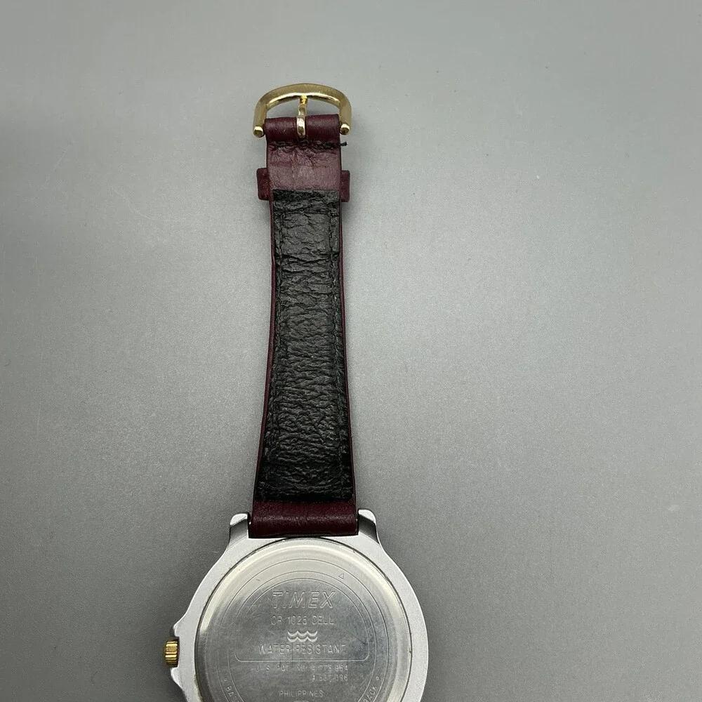 Vintage Timex Indiglo Womens Watch 35mm Silver Tone Rotating Bezel New Battery